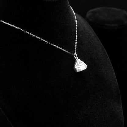 Sterling Silver 2 Sided Shiny Hollow Happy Laughing Buddha Yoga Necklace Bracelet Pendant