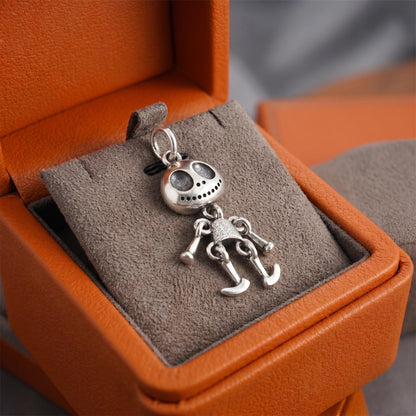 Sterling Silver Oxidised Movable Ghost Face Halloween Pendant