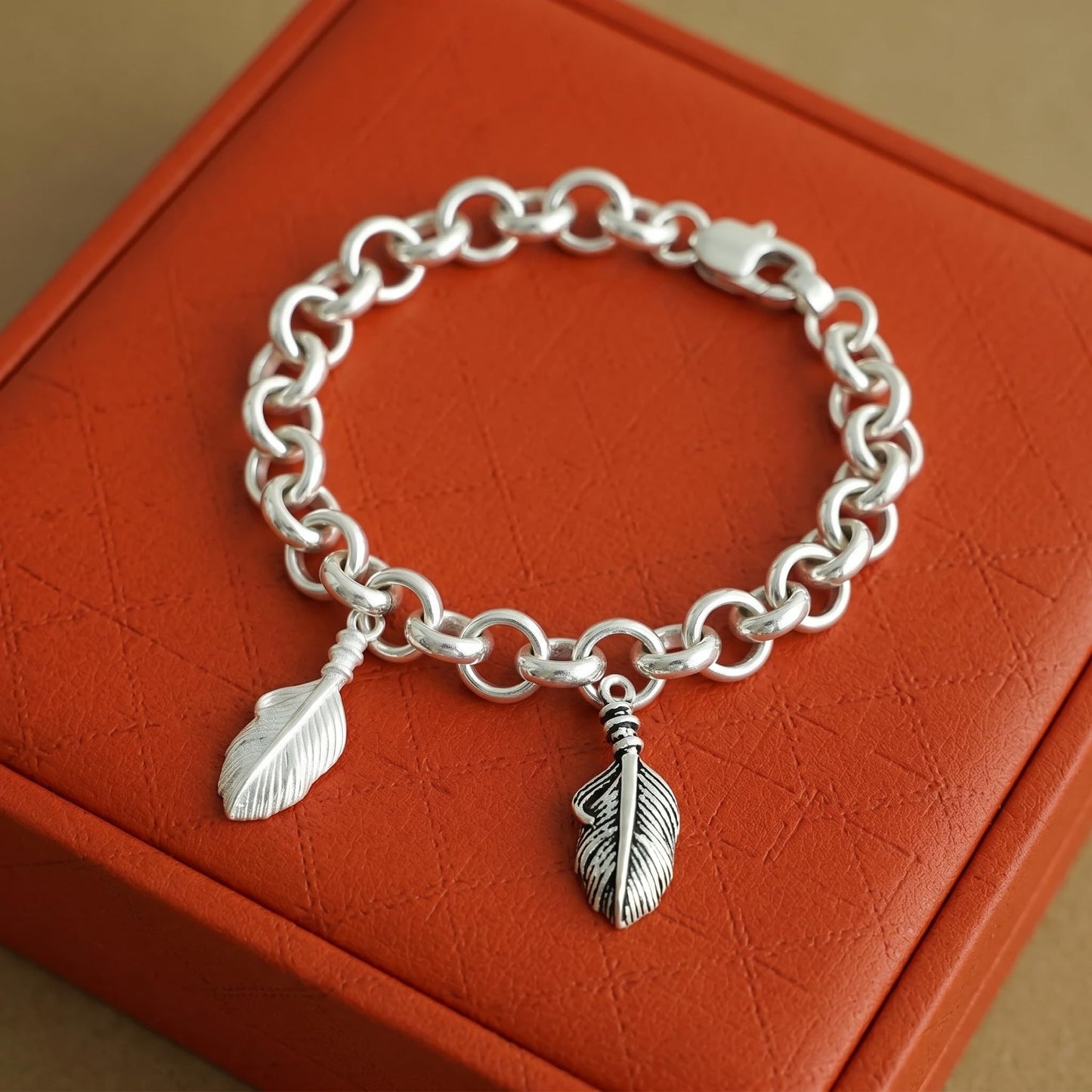 Sterling Silver Small Feather Angel Wing Charm Pendant For Necklace Bracelet Earrings (PS032_small_oxidized)