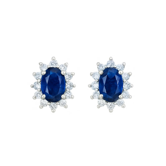 4x6mm Oval Sapphire CZ Earrings