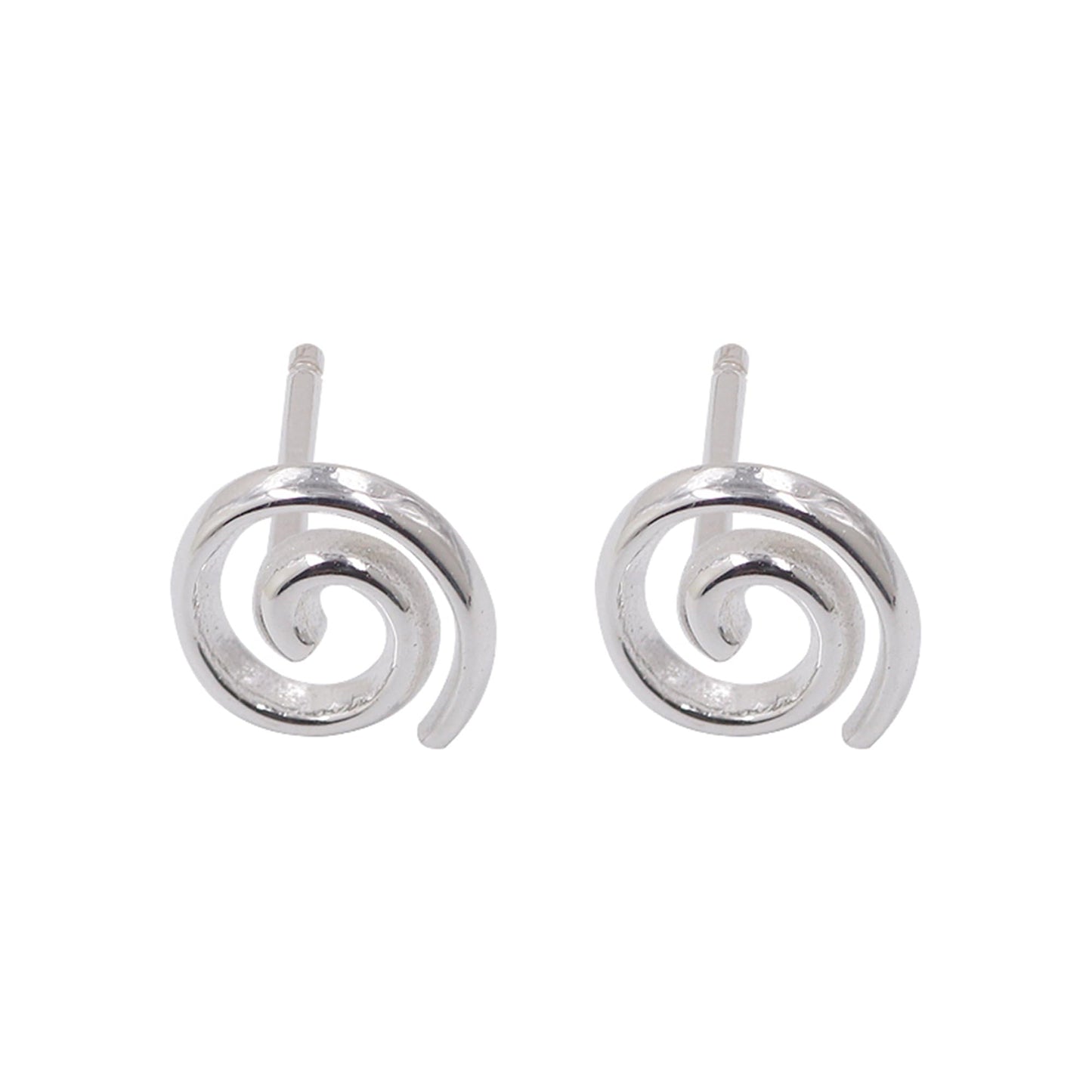 Spiral Swirl Studs earrings with rounded spiral swirl design on metal posts
