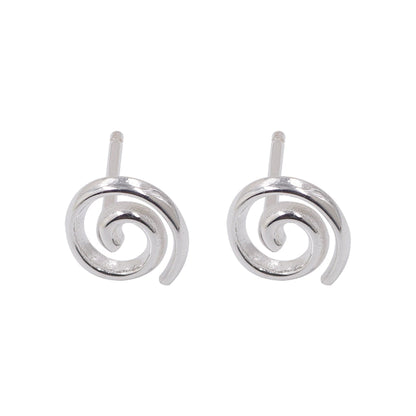 Spiral Swirl Studs earrings with rounded spiral swirl design on metal posts