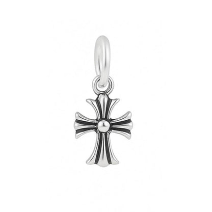 Sterling Silver Fleur De Lis Cross Charm Pendant 10*15mm 7*7mm 2 Tones Unisex