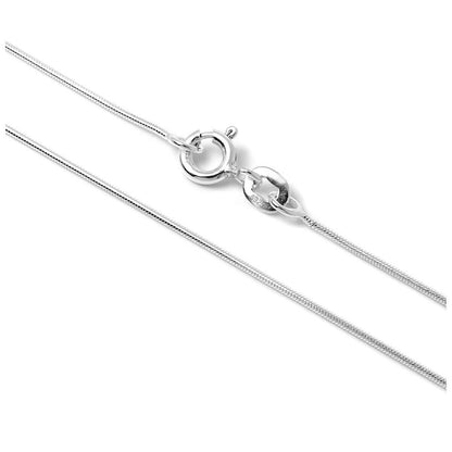 Sleek Rhodium Snake Chain mit Karabinerverschluss und feinem Schlangenglieder-Design