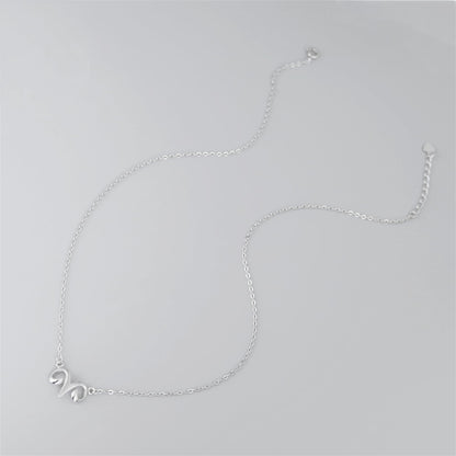 Rhodium on Sterling Silver Shiny Constellation Zodiac Aries Sheep Charm Necklace 44.5cm 17.5''