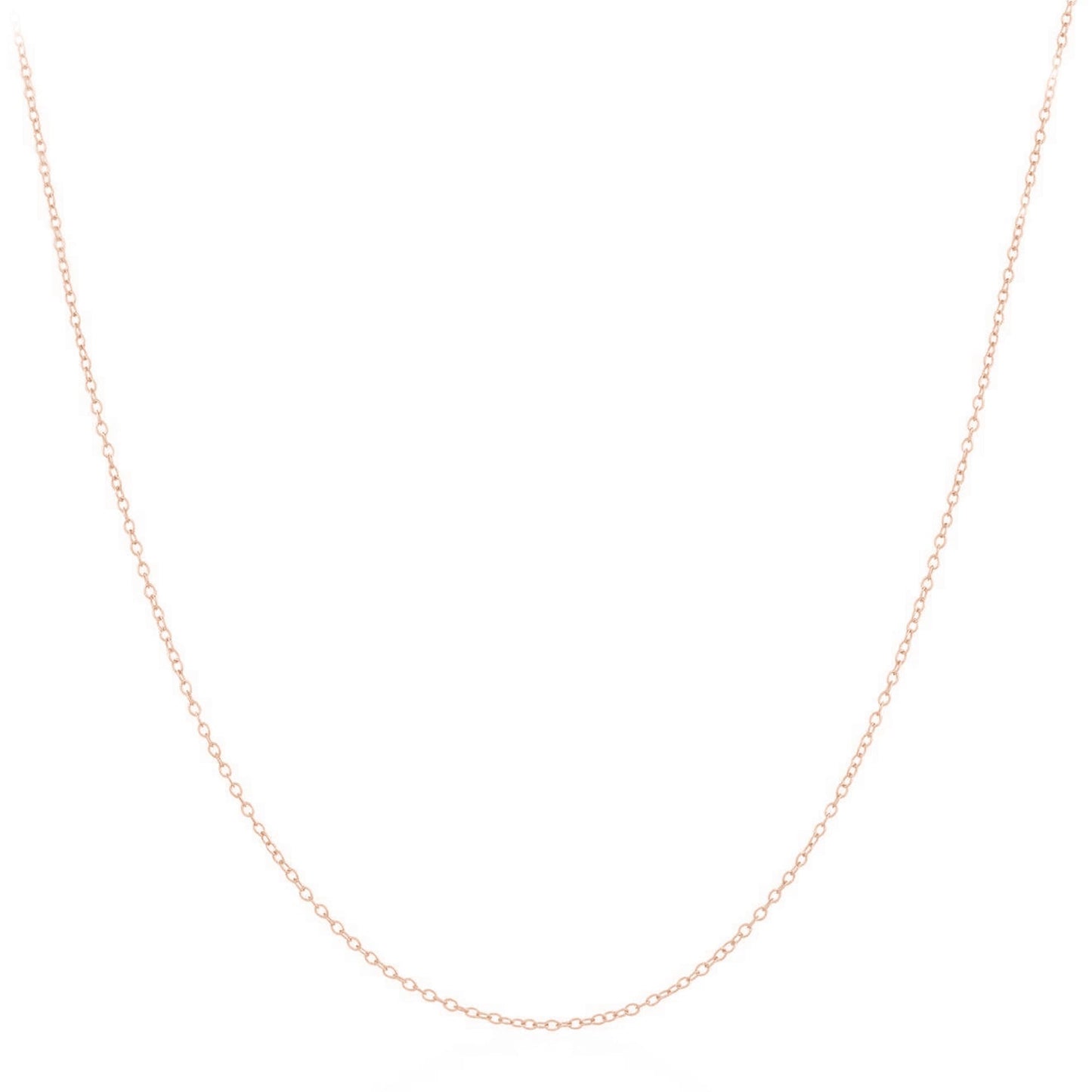 3-Tone Mixed Link Chain in rose gold tone, thin oval-link chain with lobster-clasp end