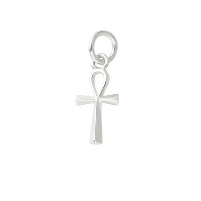 Sterling Silver Small Ankh Egyptian Cross Charm Pendant 19mm
