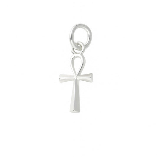 Sterling Silver Small Ankh Egyptian Cross Charm Pendant 19mm