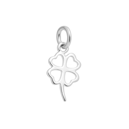 Sterling Silver Lucky Four Leaf Clover Pendant Charm For Necklace Bracelet
