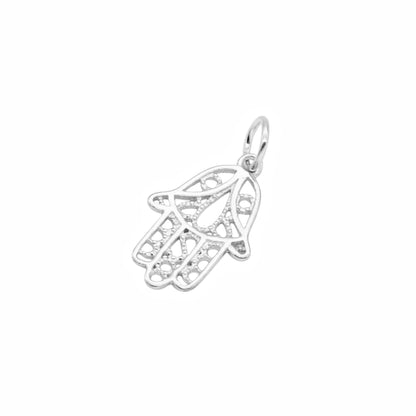 Sterling Silver Hamsa Hand of Fatima Necklace Bracelet Charm Pendant