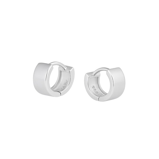 CZ Stacking Eternity Band in Rhodium, hinged huggie hoop earring