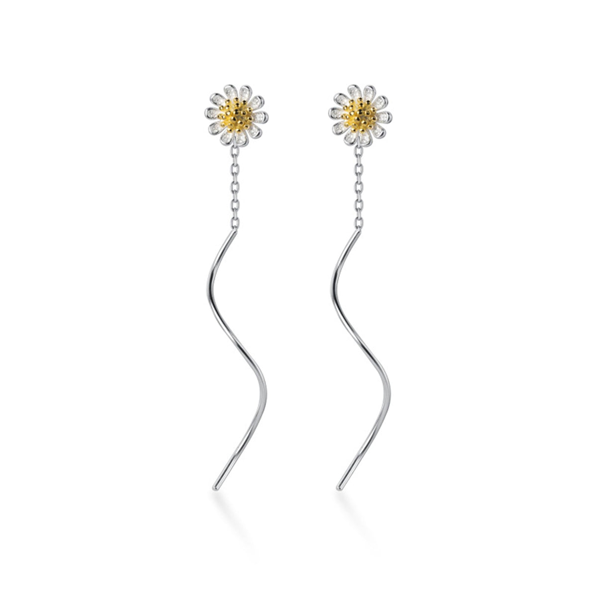 Daisy Wave Threader Earrings