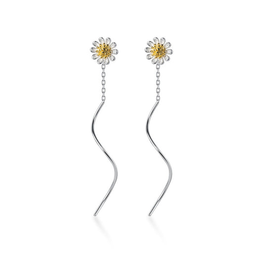 Daisy Wave Threader Earrings