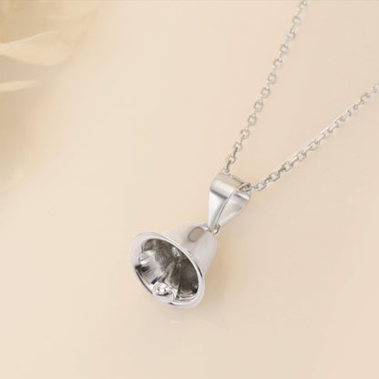 Sterling Silver Shiny 3D Jingle Bell Pendant Charm Belcher Chain Necklace