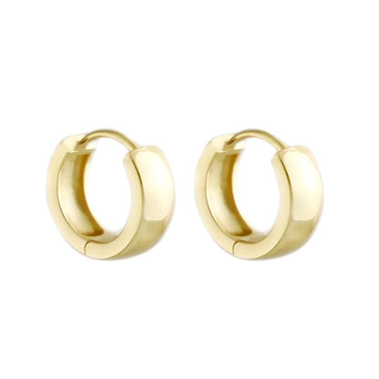 Sterling Silver Plain 6.5mm 8mm 10mm Hoop Earrings 4.5mm Band Unisex Rhodium/Gold