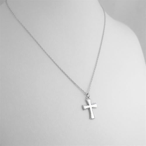 Sterling Silver 11mm Shiny Beaded Edge Charm Cross / Heart / Circle Pendant