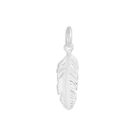 Sterling Silver Small Feather Angel Wing Charm Pendant For Necklace Bracelet Earrings