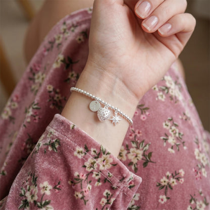 Sterling Silver Heart Charm Pendant with Polished Cut-Out Design