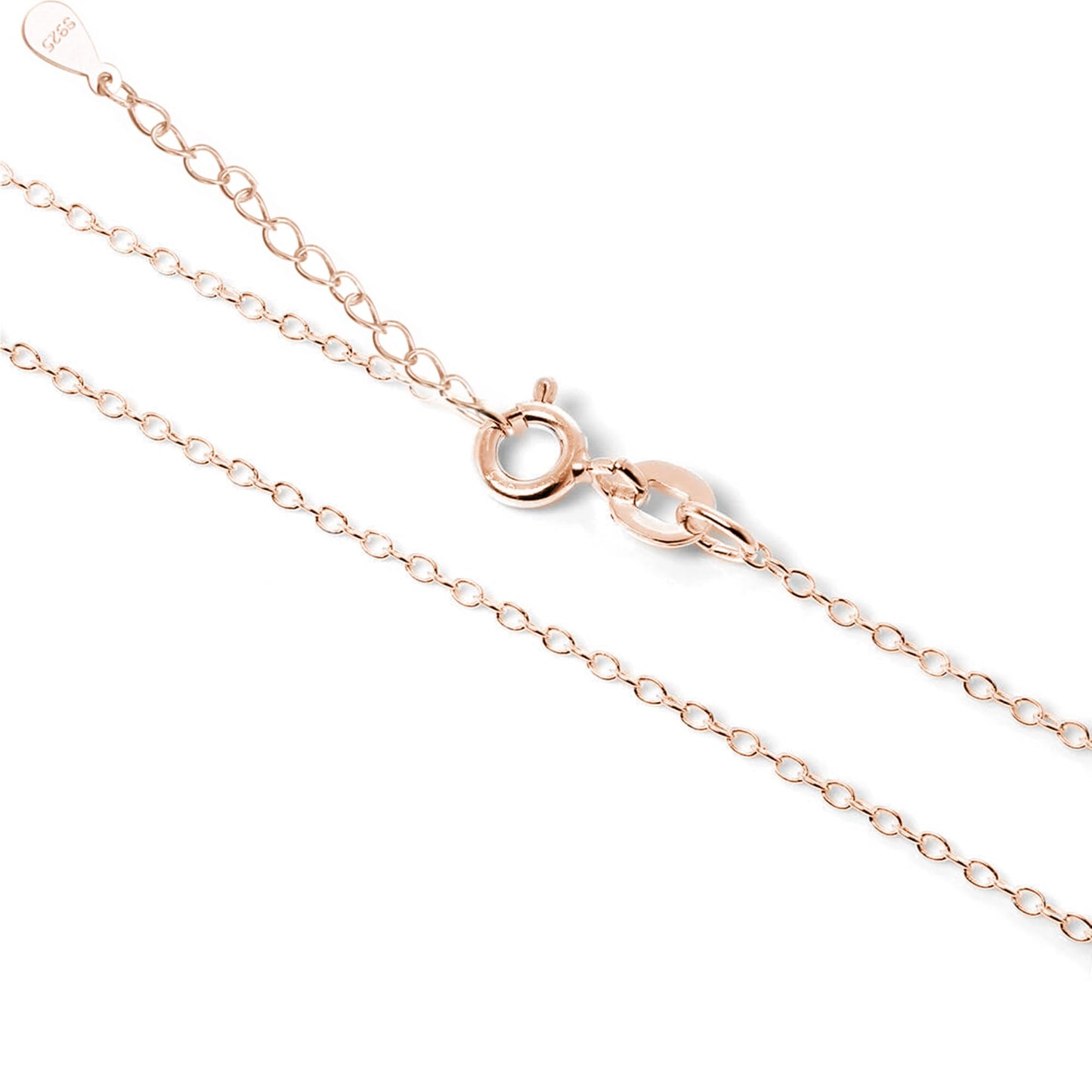 3-Tone Mixed Link Chain in rose gold tone, round clasp and oval-link chain links