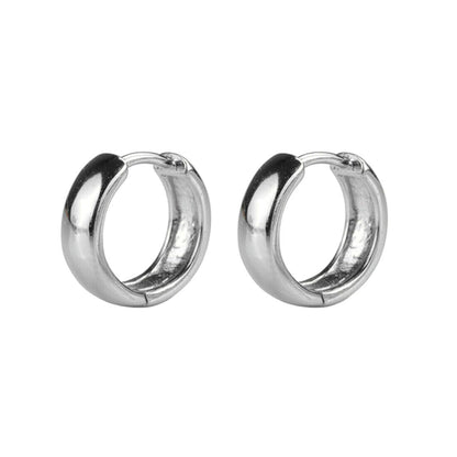 Sterling Silver 3mm Band Huggie Sleeper Hoop Earrings 6mm 8mm 10mm Unisex