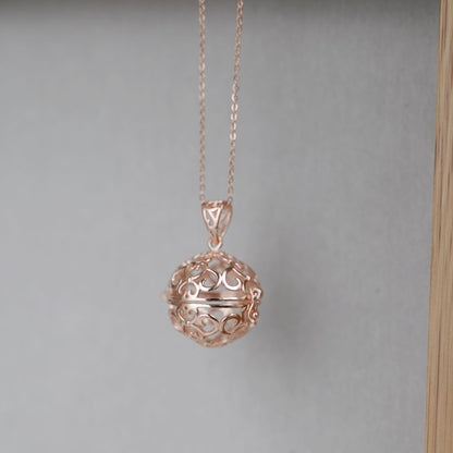 3-Tone Mixed Link Chain with rose-gold tone round locket charm and slim links