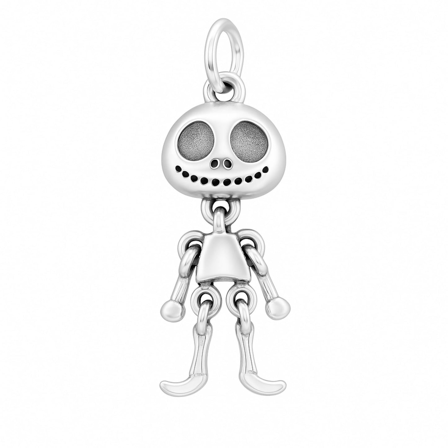 Sterling Silver Oxidised Movable Ghost Face Halloween Pendant