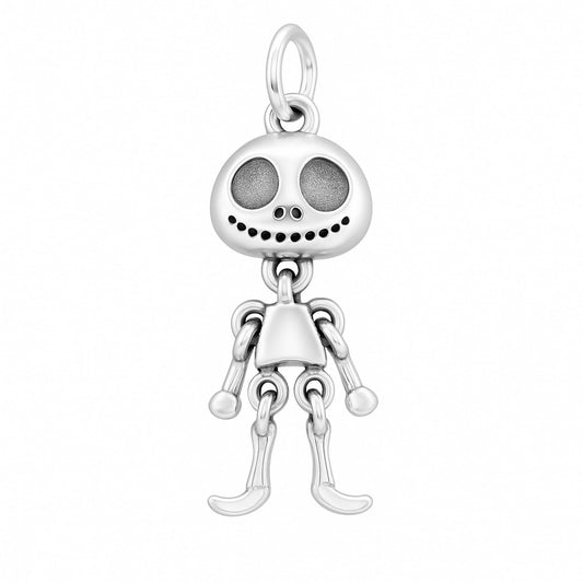 Sterling Silver Oxidised Movable Ghost Face Halloween Pendant