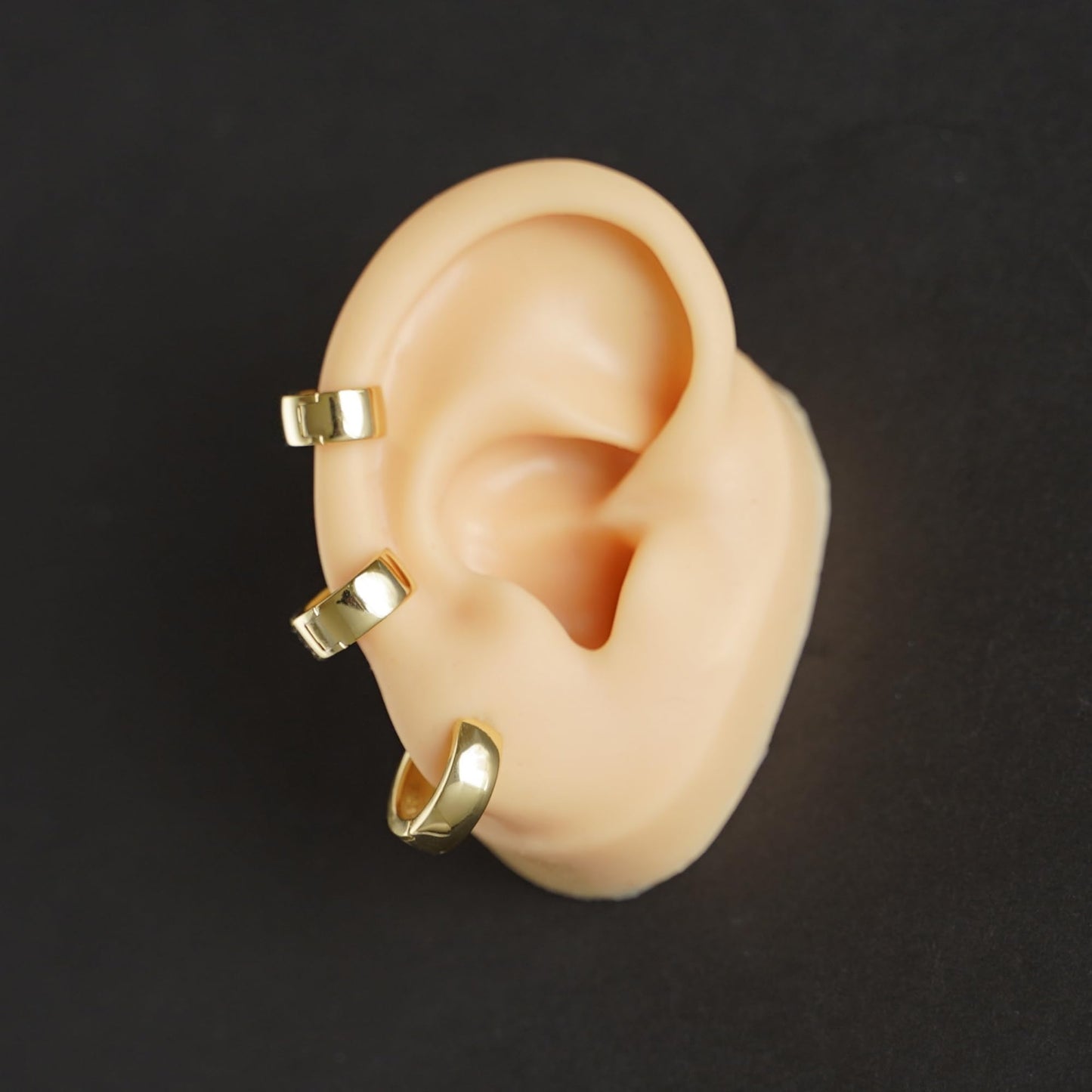 Sterling Silver Plain 6.5mm 8mm 10mm Hoop Earrings 4.5mm Band Unisex Rhodium/Gold