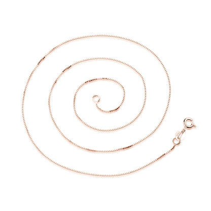 Minimalist Box Chain in Rose Gold tone, full length necklace