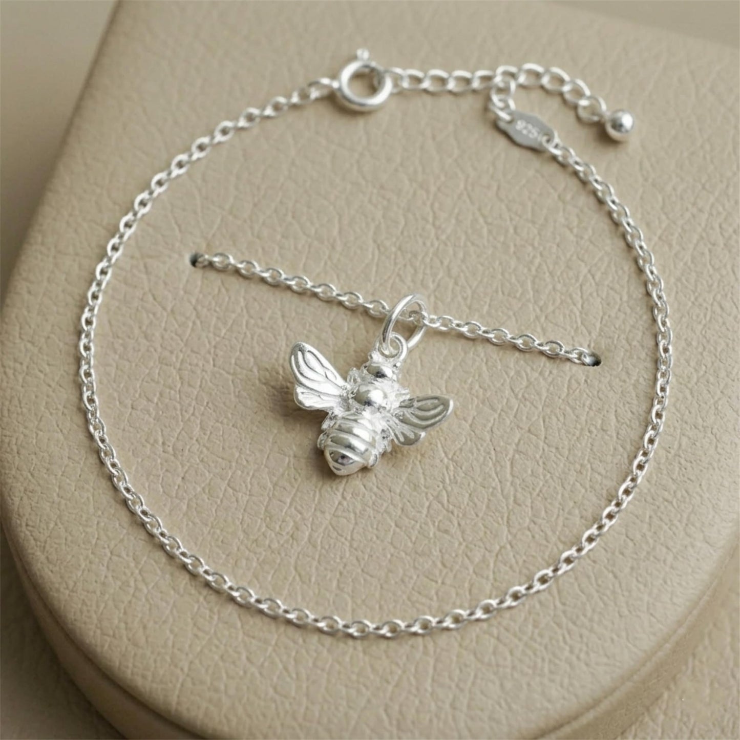 Sterling Silver 3D Bumble Bee Insect Necklace Bracelet Charm Pendant