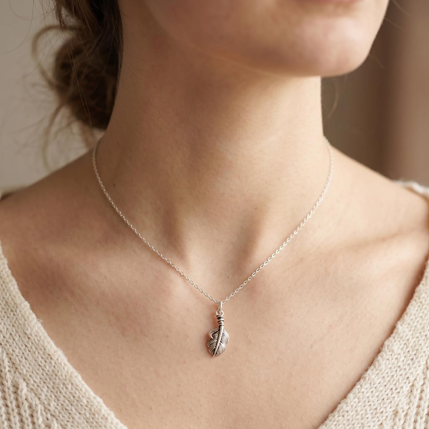 Sterling Silver Small Feather Angel Wing Charm Pendant For Necklace Bracelet Earrings (PS032_small_oxidized)