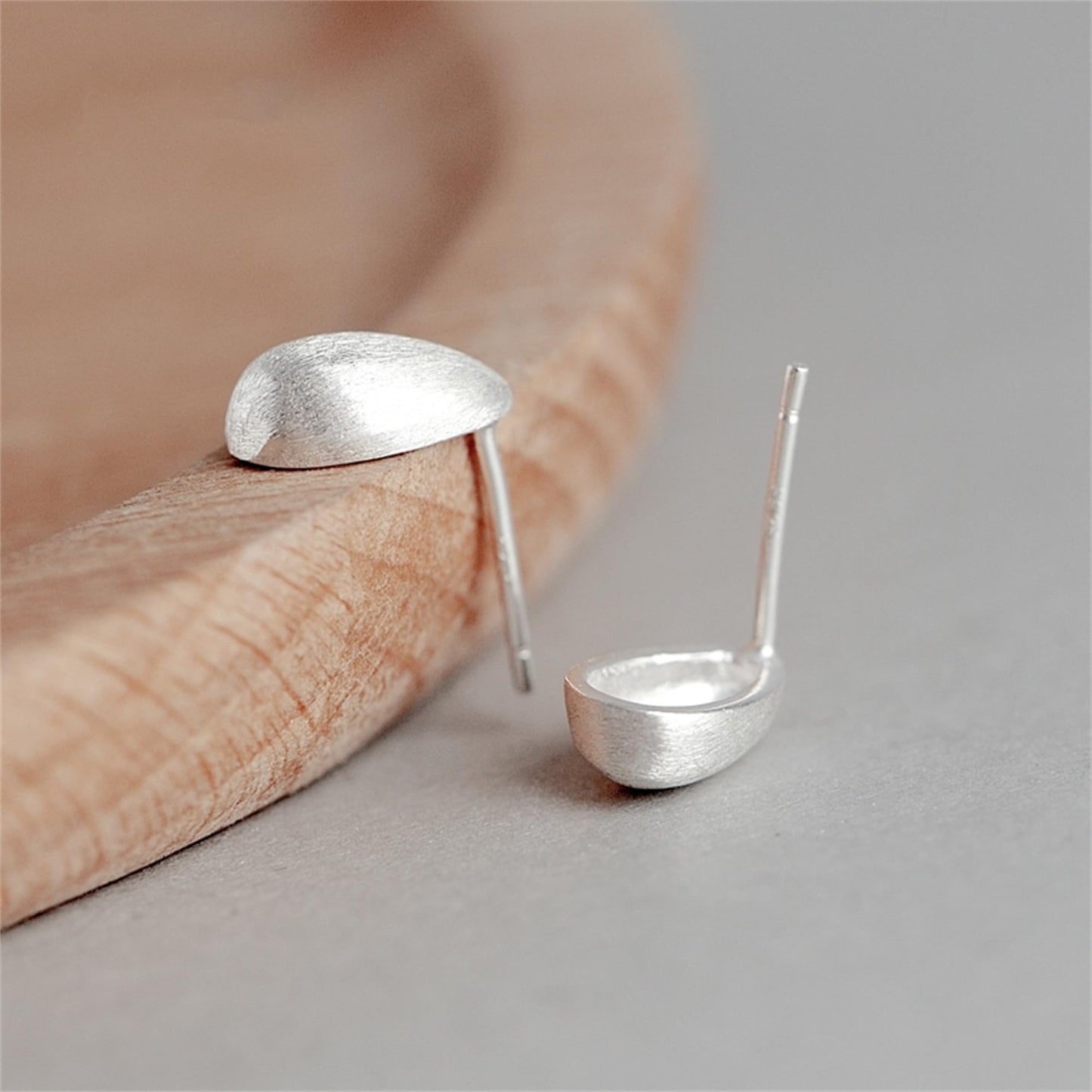 Brushed Teardrop Studs