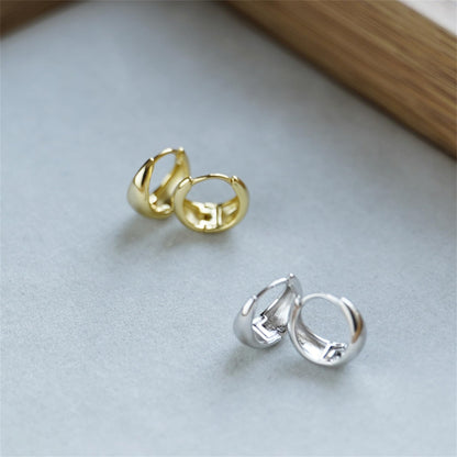 Sterling Silver Teardrop Waterdrop Huggie Hoop Earrings 8 - 9mm Inside