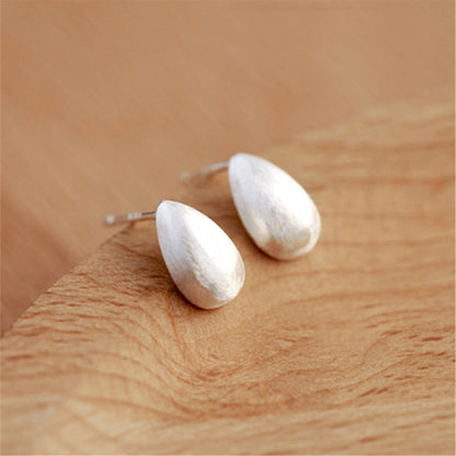 Brushed Teardrop Studs