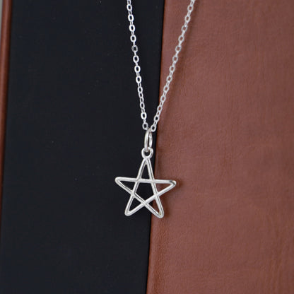 Sterling Silver Hollow Square Triangle Circle Star Necklace Earring Charm Pendant - sugarkittenlondon