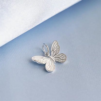 Sterling Silver Butterfly Pendant Charm for Necklace Bracelet Earrings