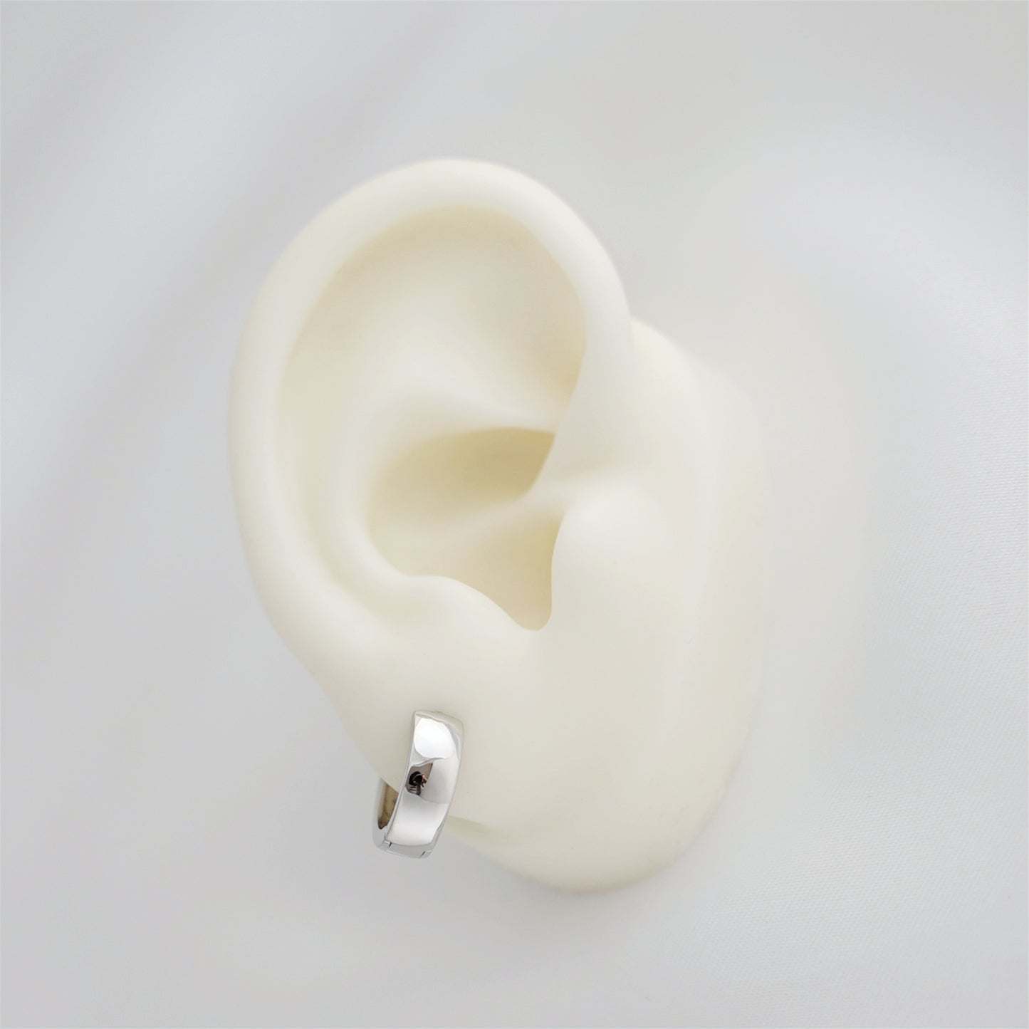 Sterling Silver 4.5mm Width Sleeper Earrings 2 Tones 10mm Hoop