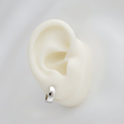 Sterling Silver 4.5mm Width Sleeper Earrings 2 Tones 10mm Hoop