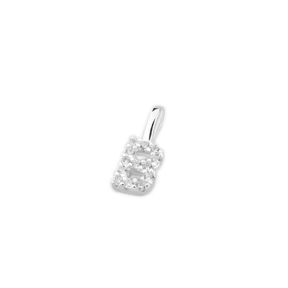 Sterling Silver Paved CZ MINI A-Z Letter Alphabet Initial DIY Charm Pendant