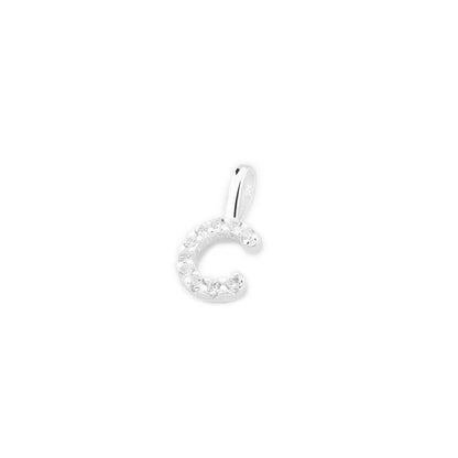 Sterling Silver Paved CZ MINI A-Z Letter Alphabet Initial DIY Charm Pendant