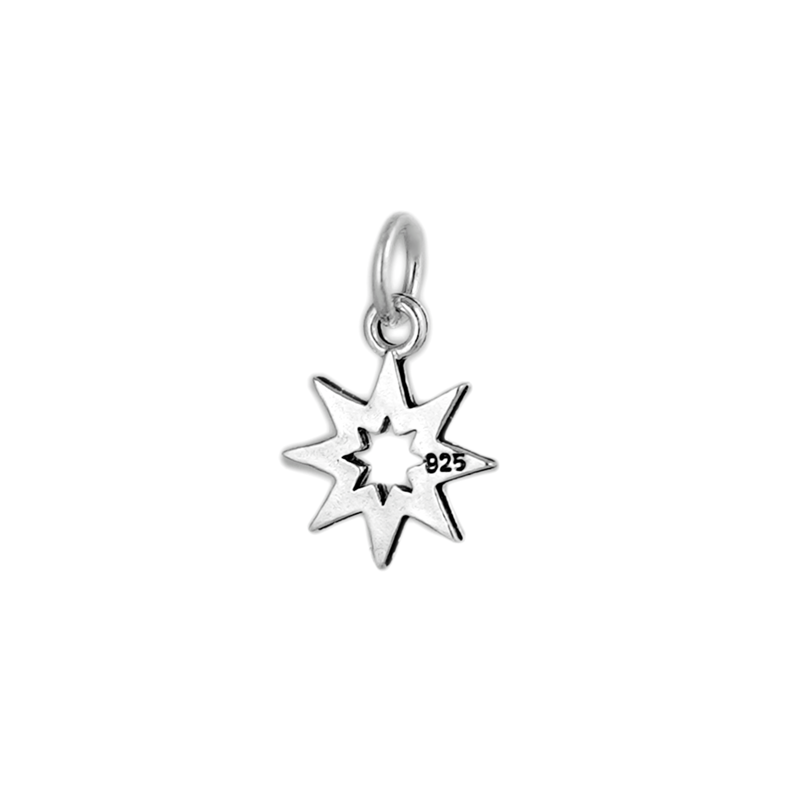 Sterling Silver Oxidized 8 Pointed Star Octagram Pendant for Necklace & Bracelet - sugarkittenlondon