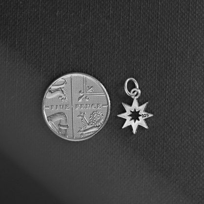 Sterling Silver Oxidized 8 Pointed Star Octagram Pendant for Necklace & Bracelet - sugarkittenlondon
