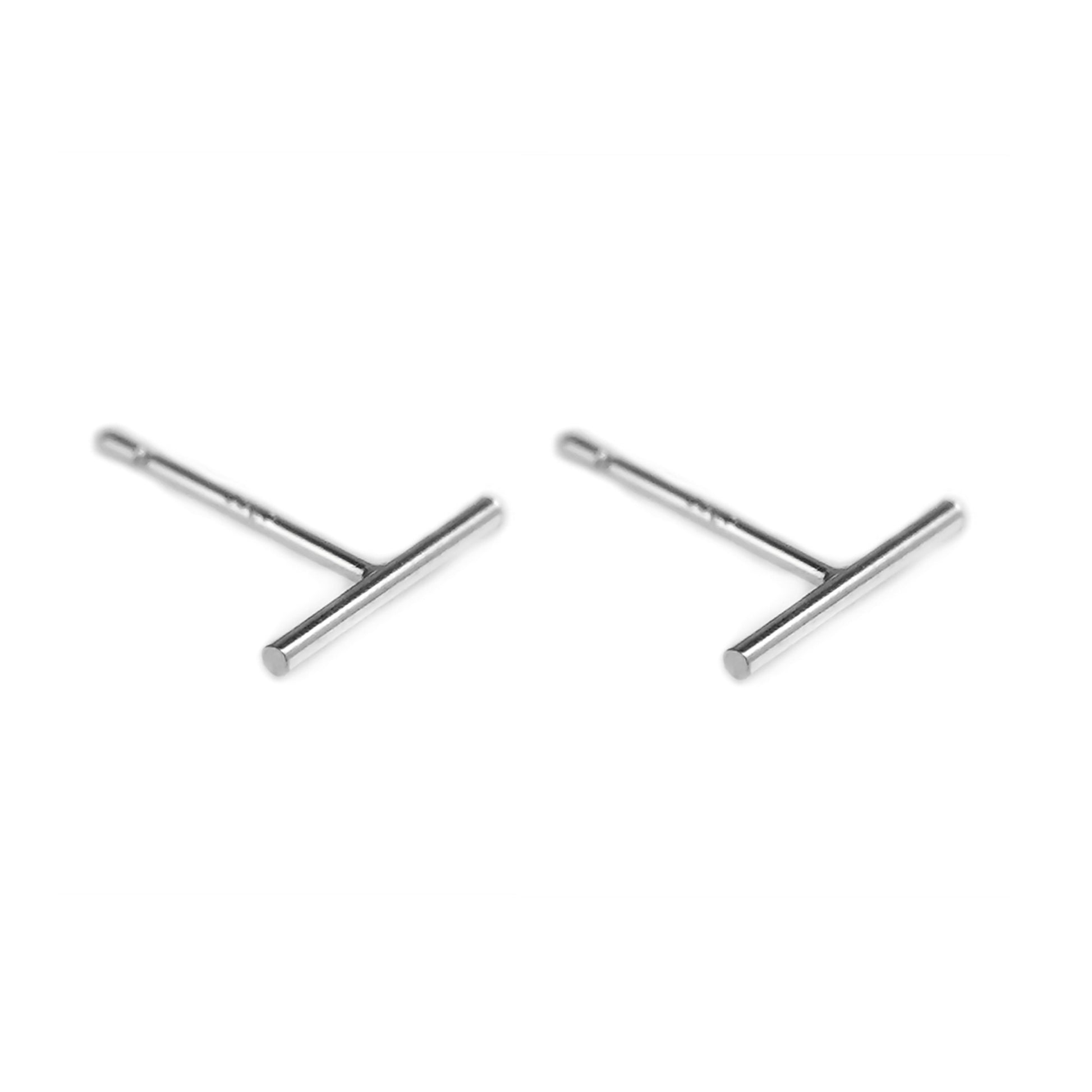 Sterling Silver Bar Line Linear Column Minimalist Simple Stud Earrings - sugarkittenlondon