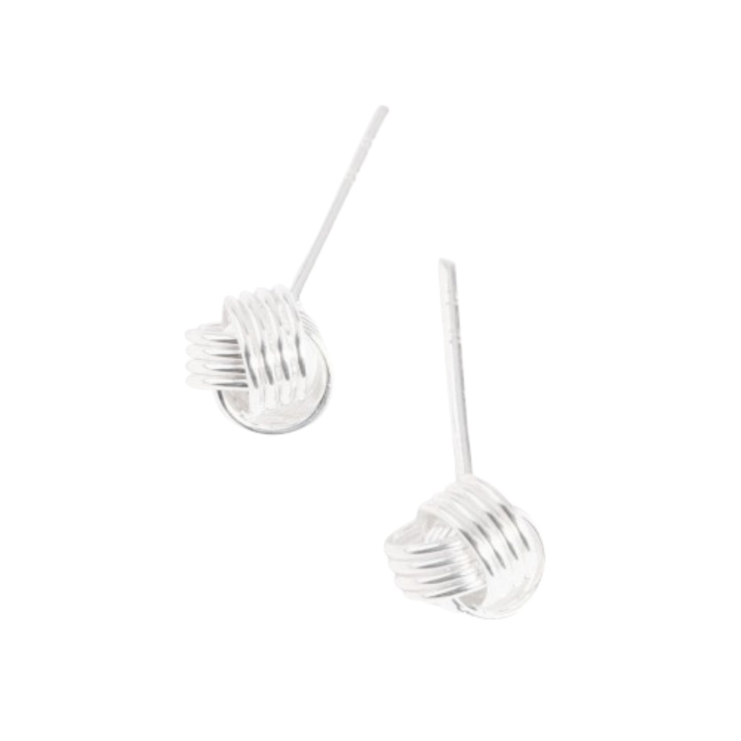 Sterling Silver 5mm Twisted Love Knot Wool Knot Stud Earrings