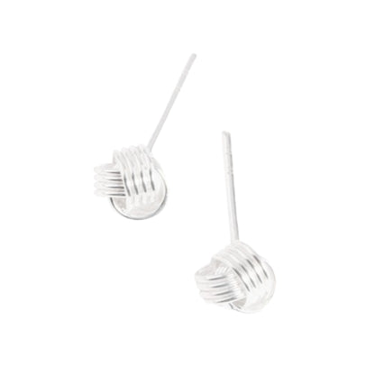 Sterling Silver 5mm Twisted Love Knot Wool Knot Stud Earrings