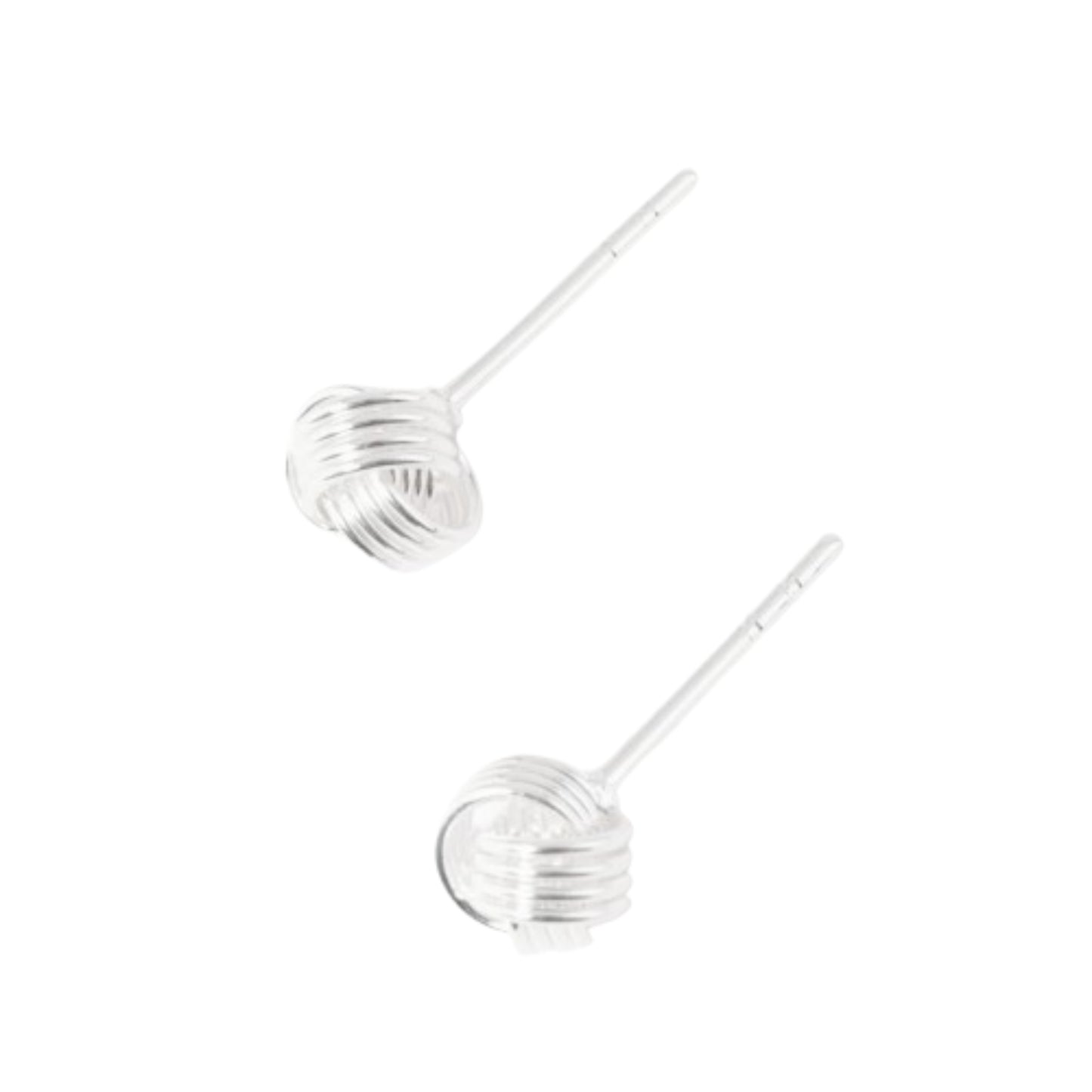 Sterling Silver 5mm Twisted Love Knot Wool Knot Stud Earrings