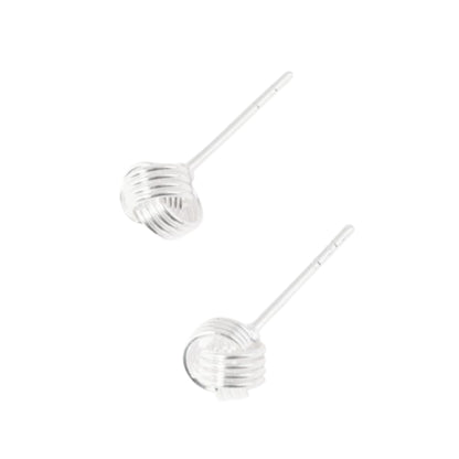 Sterling Silver 5mm Twisted Love Knot Wool Knot Stud Earrings