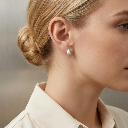 Brushed Teardrop Studs