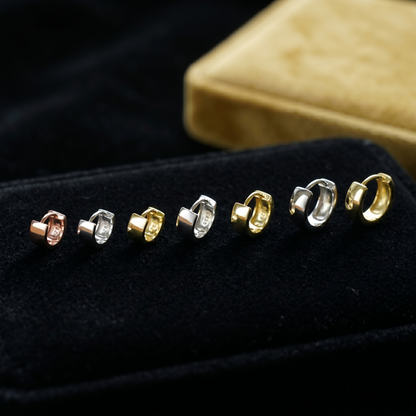Stacking Eternity Band huggie hoops set in Rose Gold, Gold and Rhodium