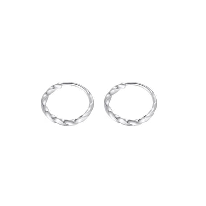 Fine Silver Endless Hoop Earrings – Plain & Twisted (12-15mm)